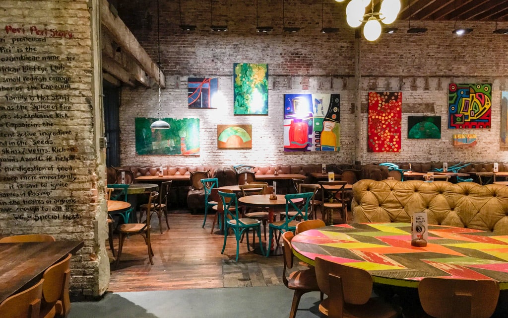 Colorful interior of the restaurant
