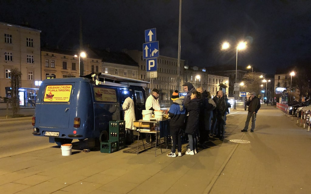 The iconic Blue Nysa Van (Kiełbaski z Niebieskiej Nyski) in Kraków, Poland