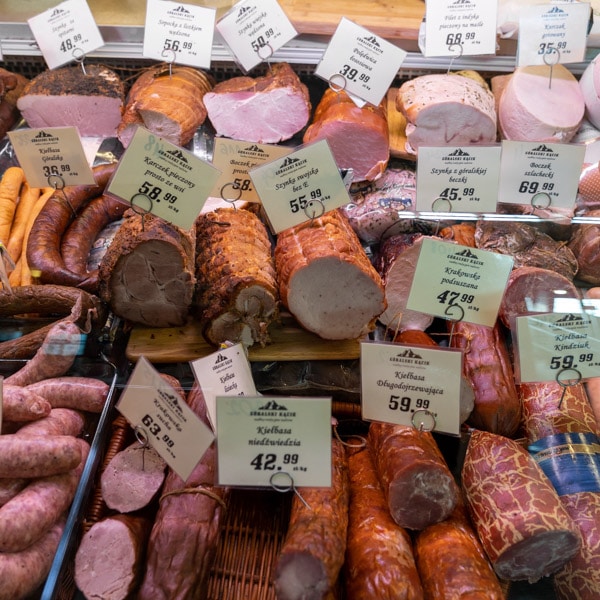 Assortment of deli meats at Market Hall (Hala Targowa)