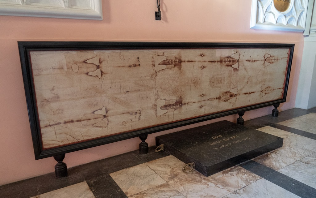 Basilica of St. Francis of Assisi (Bazylika Franciszkanów w Krakowie) Replica of the Shroud of Turin