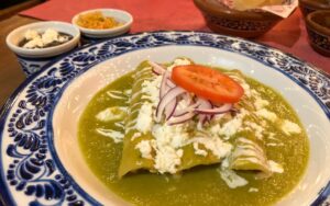 The bright and colorful Enchiladas Verdes