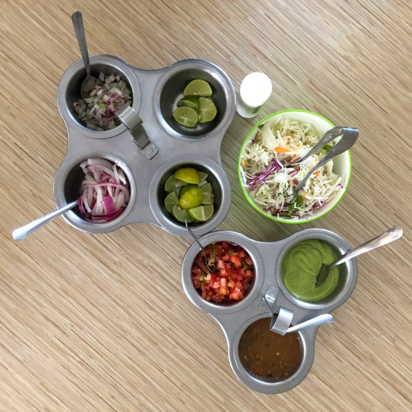 Assortment of condiments to create the perfect taco