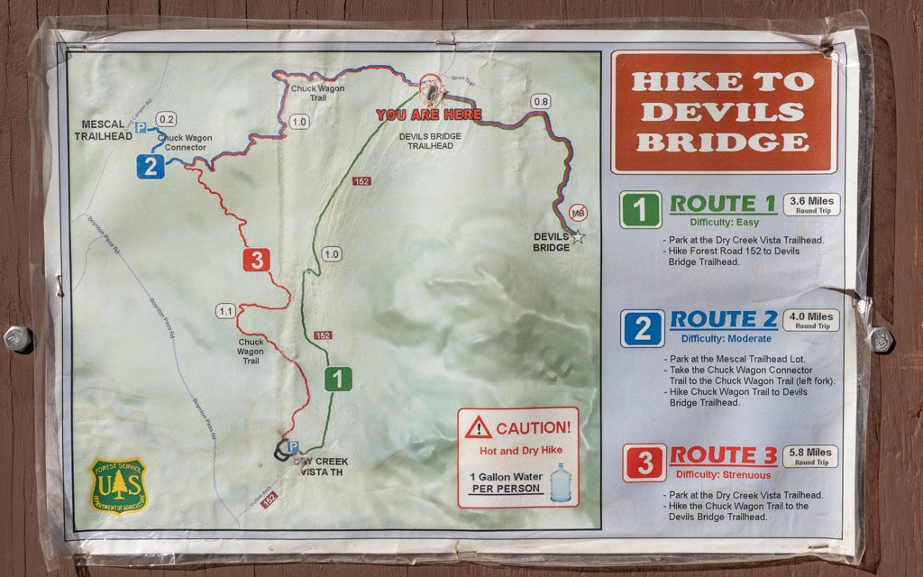 Map of Devil's Bridge Trails