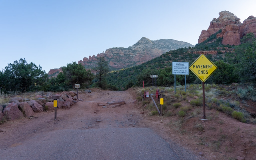 Only vehicles with high clearance should drive past this point