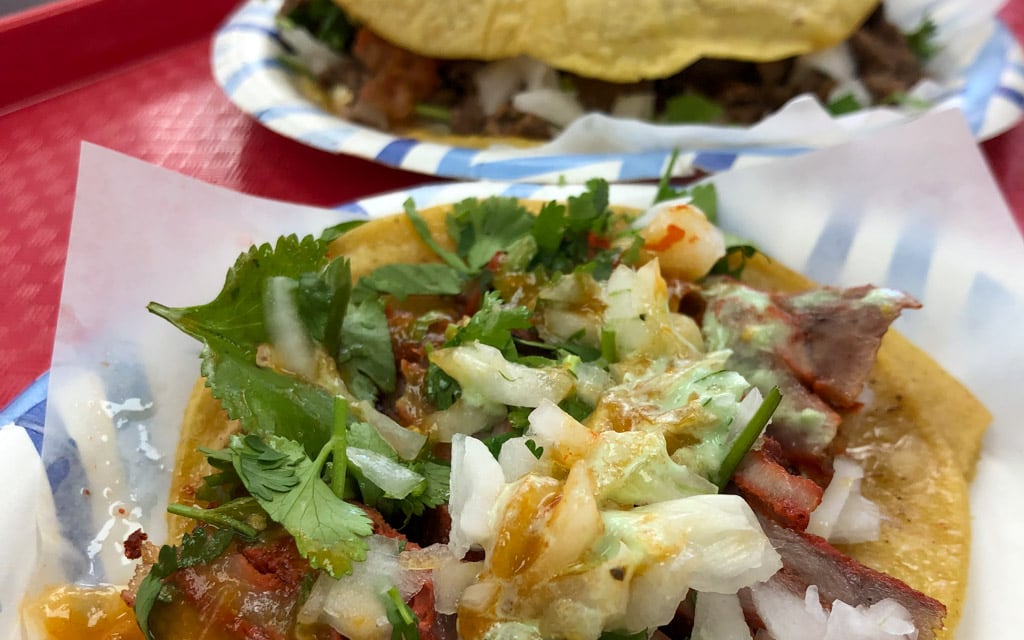 Tacos de Adobada served at Tacos El Gordo