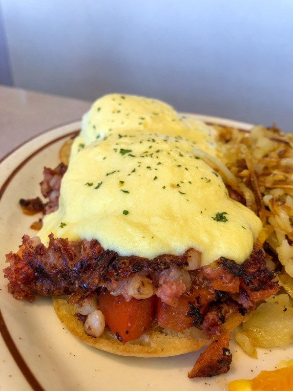 Grilled corned beef hash