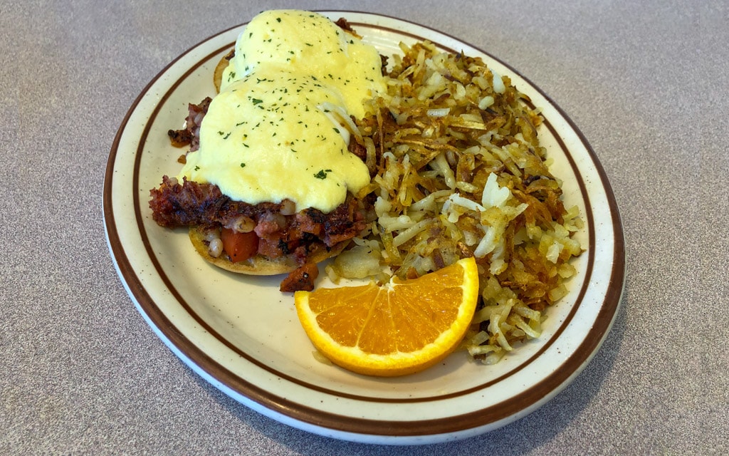 The colorful Irish Eggs Benedict