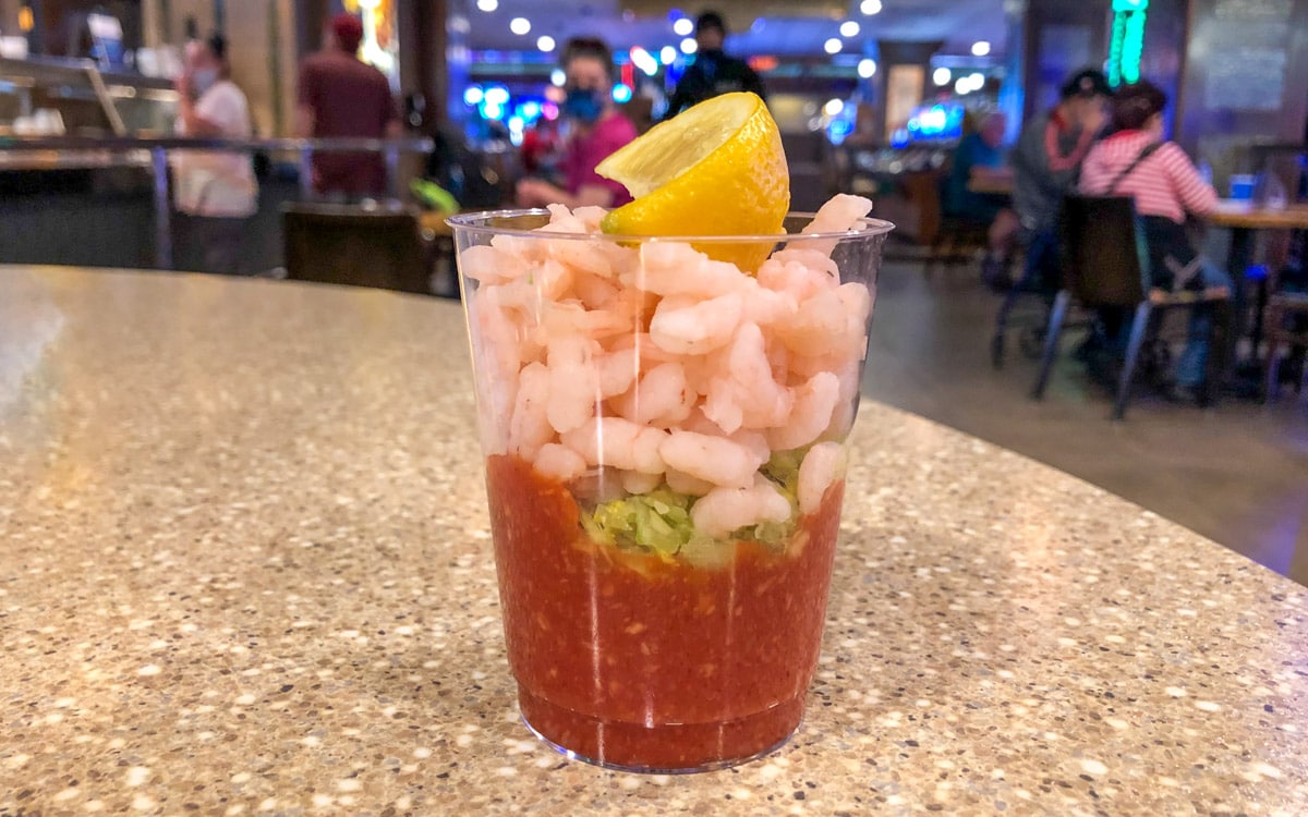 The $2.99 shrimp cocktail, Lanai Express, Fremont Street, Las Vegas