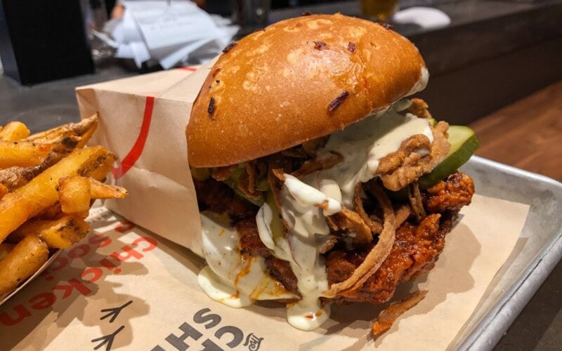 The Crack Shack Fried chicken sandwiches on Las Vegas Strip