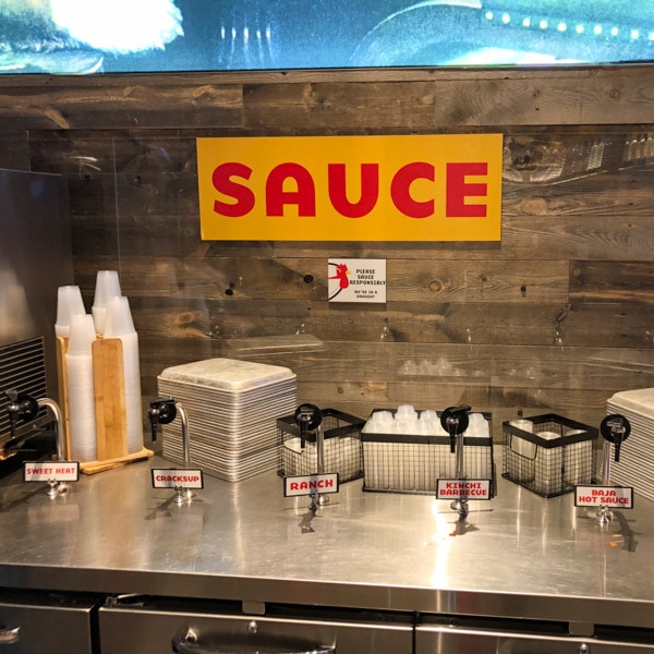 Complimentary sauce counter