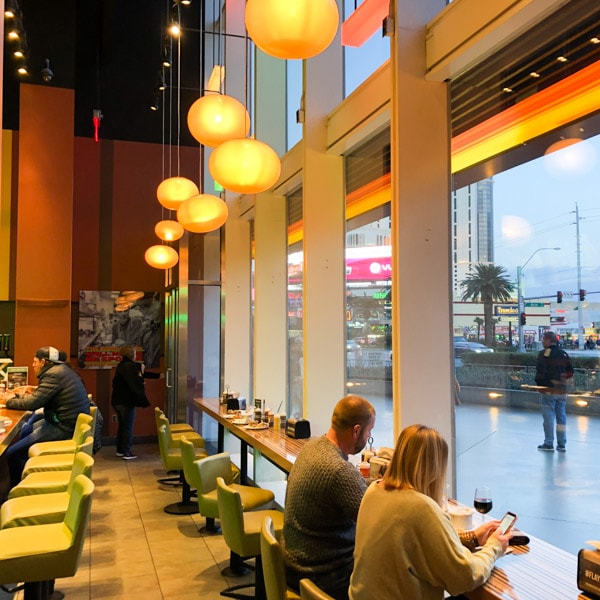 Counter seating by the window