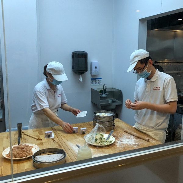 Rolling and filling dumplings by hand
