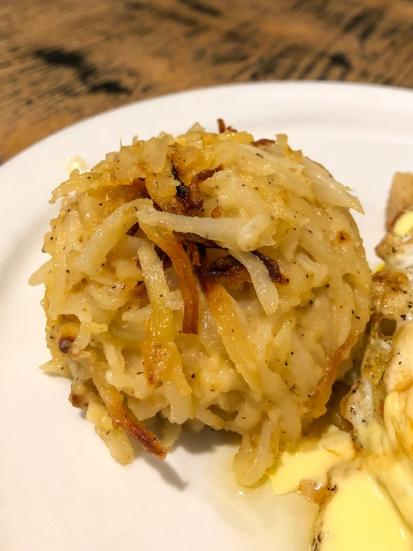 Hash brown casserole served on the side