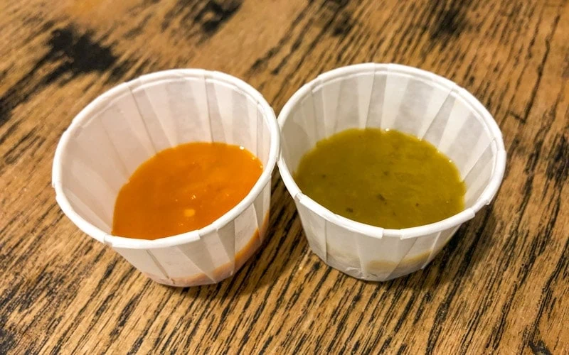 Two types of salsa