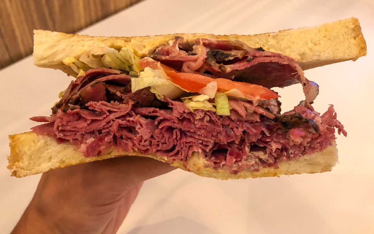 Close up of the sandwich, Saginaw’s Delicatessen, Las Vegas