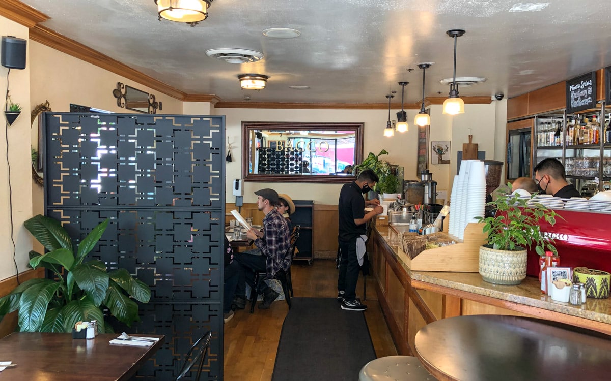 Main dining room at Bacco Cafe, Seattle