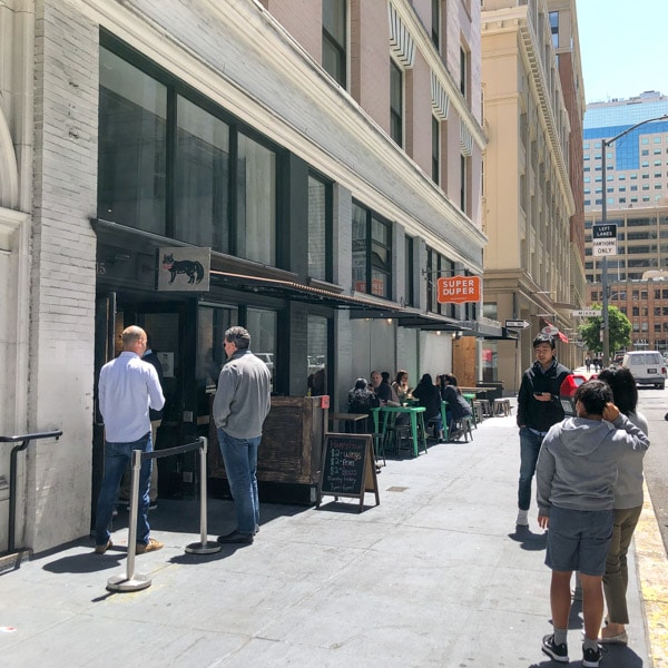 Small line out front, The Bird, San Francisco, California