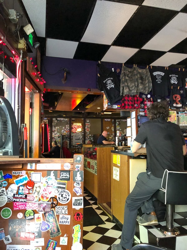 Enjoying a beer at the bar