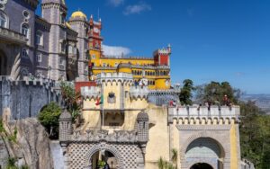 The exotic and colorful Pena Palace (Palácio da Pena) located in Sintra