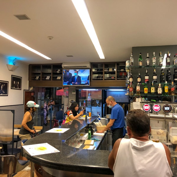 Bar with counter seating, Café Santiago, Porto, Portugal