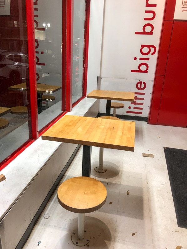 Tables near the front, Little Big Burger, Portland, Oregon