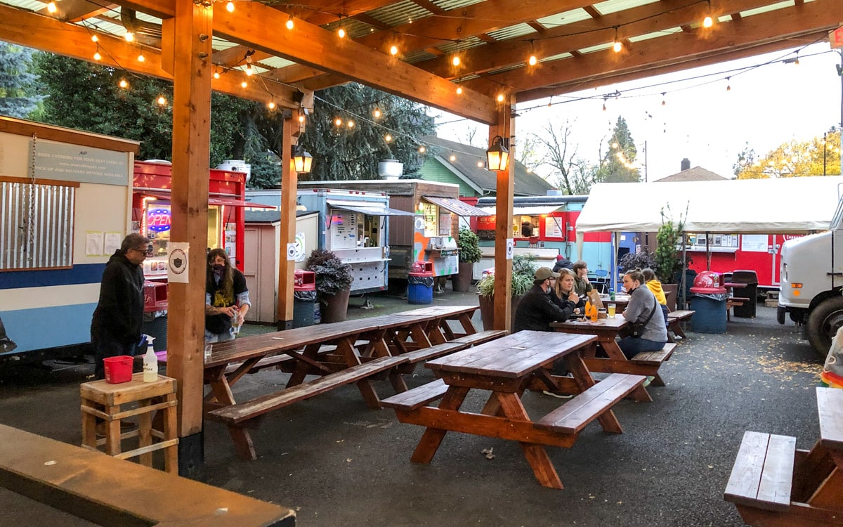 Prost! Marketplace, one of many food cart pods found in Portland