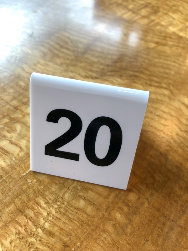 Take number to table