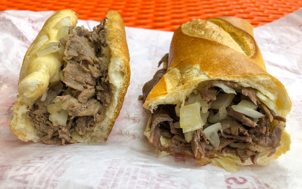 Two icons, Pat’s King of Steaks and Geno’s Steaks