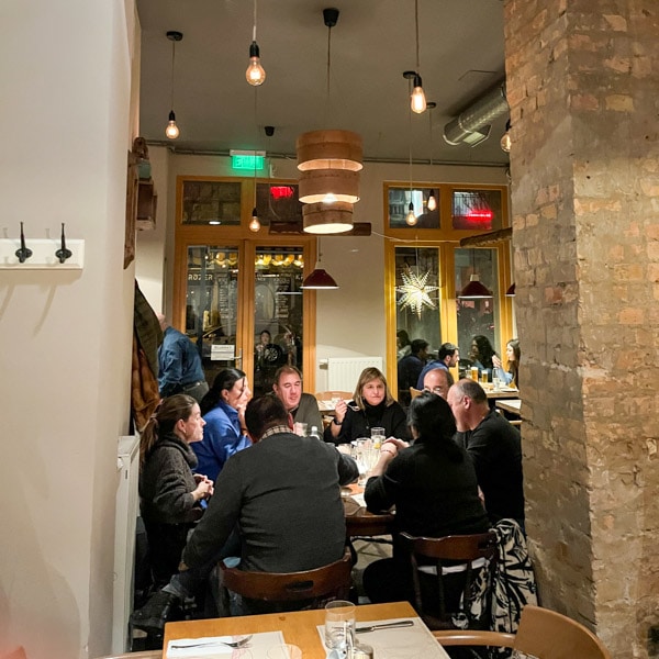 Diners enjoying a meal