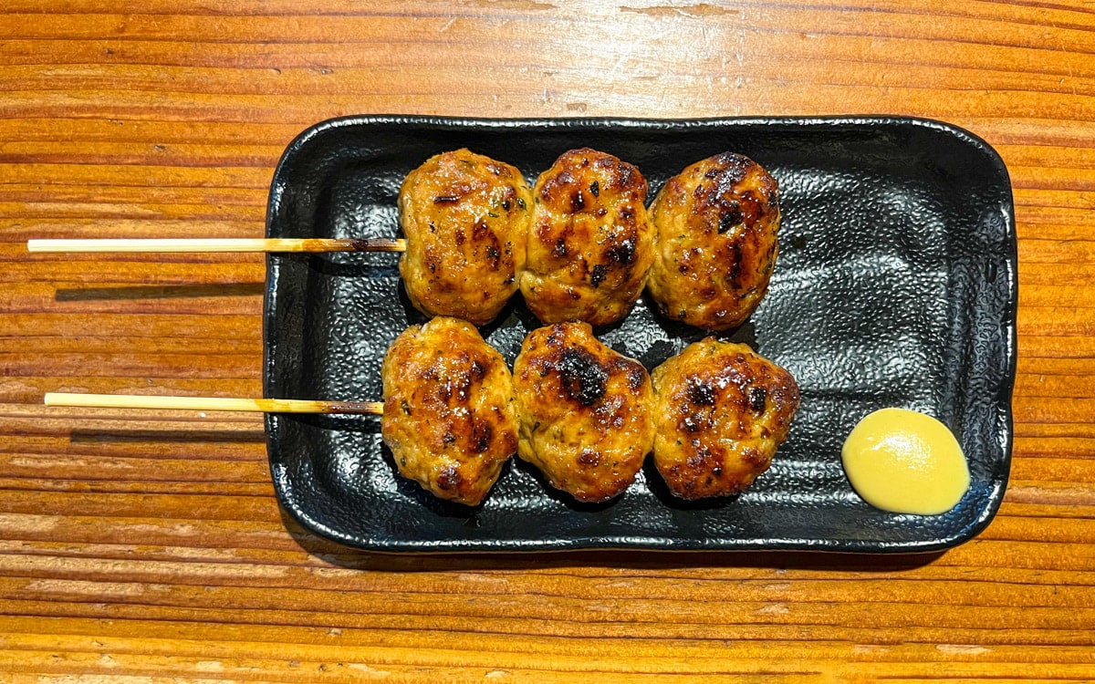 Tsukune Tare (Chicken Meatball Skewer), Torikizoku, Osaka, Japan