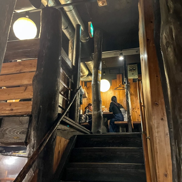 Upstairs seating area