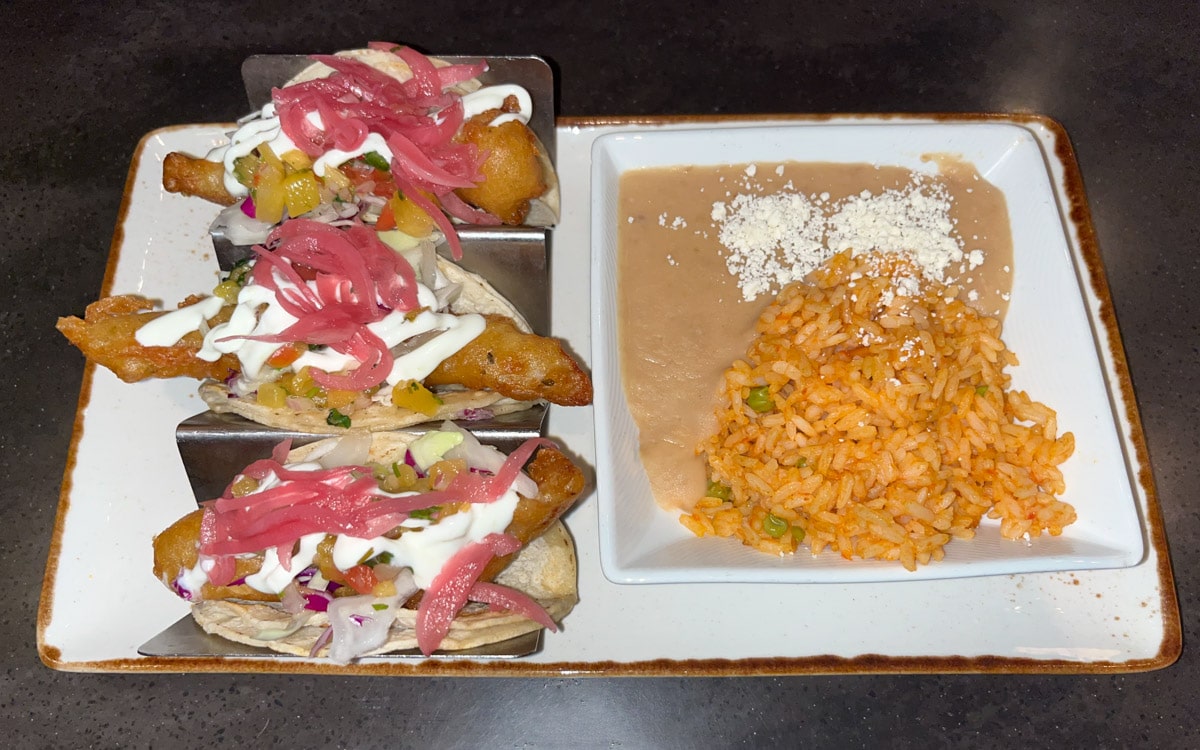 Baja Fish Tacos at Yolos Mexican Grill in Planet Hollywood, Las Vegas