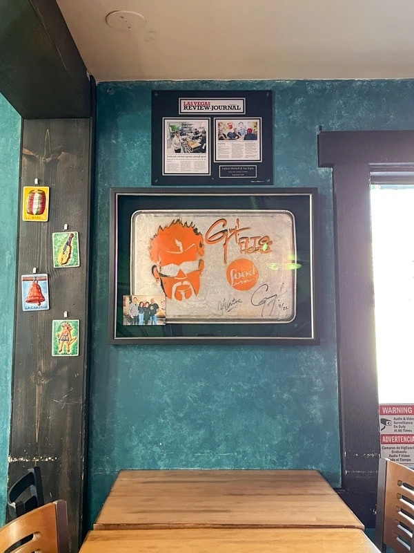 Guy Fieri plaque on the wall