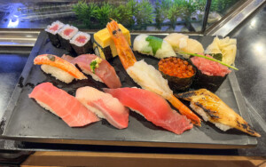 The Kokoro-iki Sushi Set with Miso Soup, Sushi Zanmai Higashi Shinjuku, Tokyo, Japan