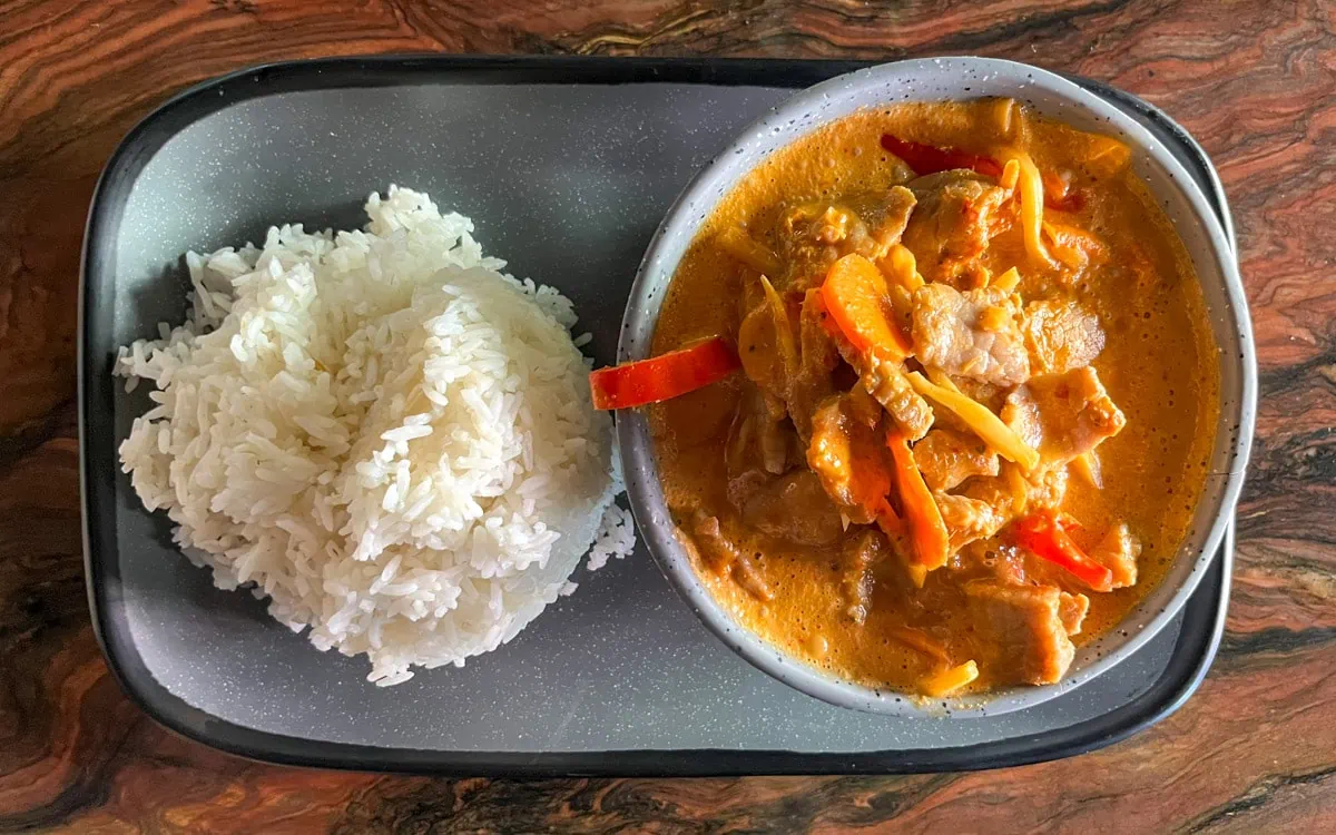 Panang Curry with Steamed Rice, Le Thai, Las Vegas, Nevada